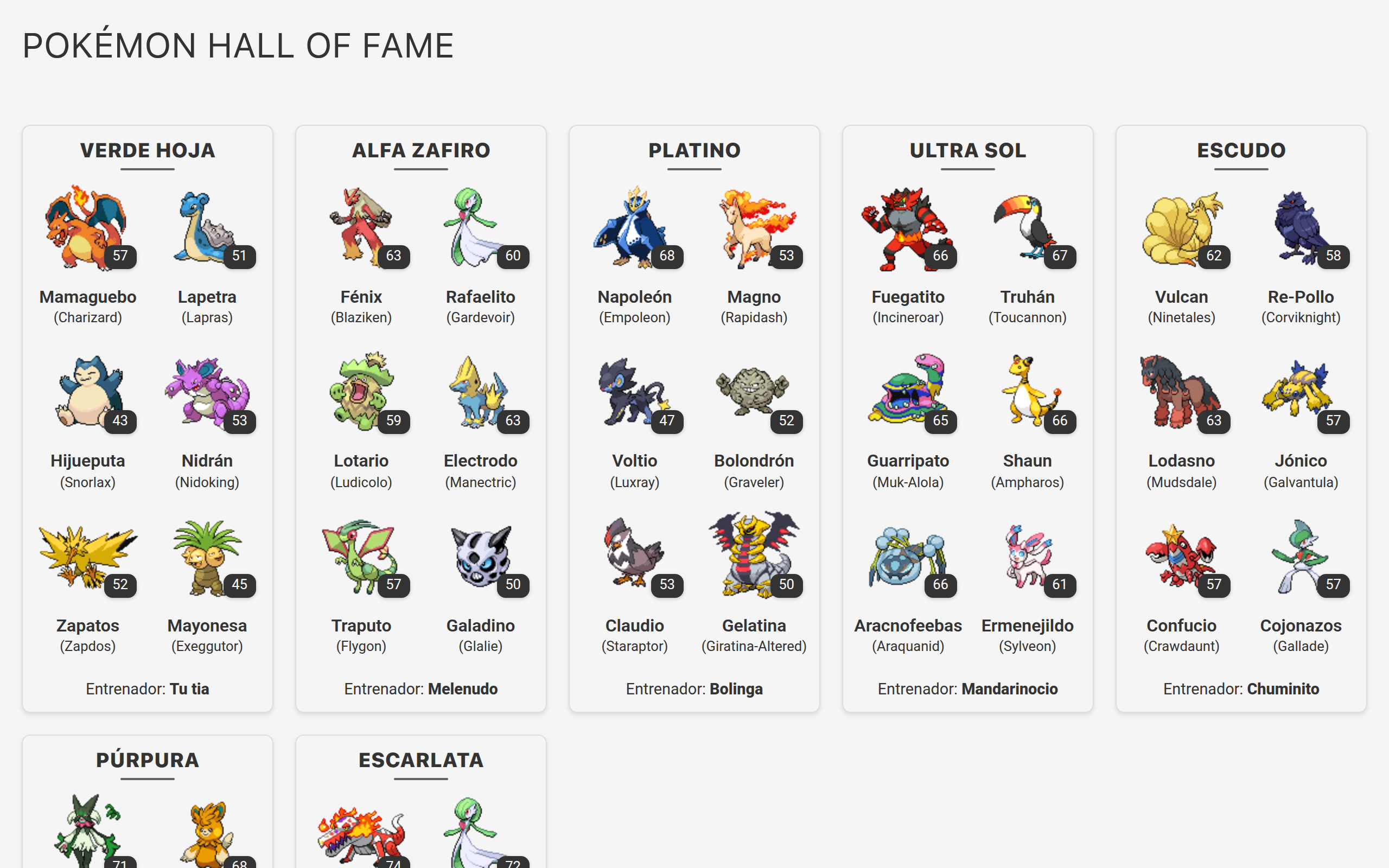 Pokemon Hall of Fame